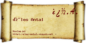 Éles Antal névjegykártya